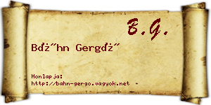 Báhn Gergő névjegykártya