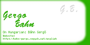 gergo bahn business card